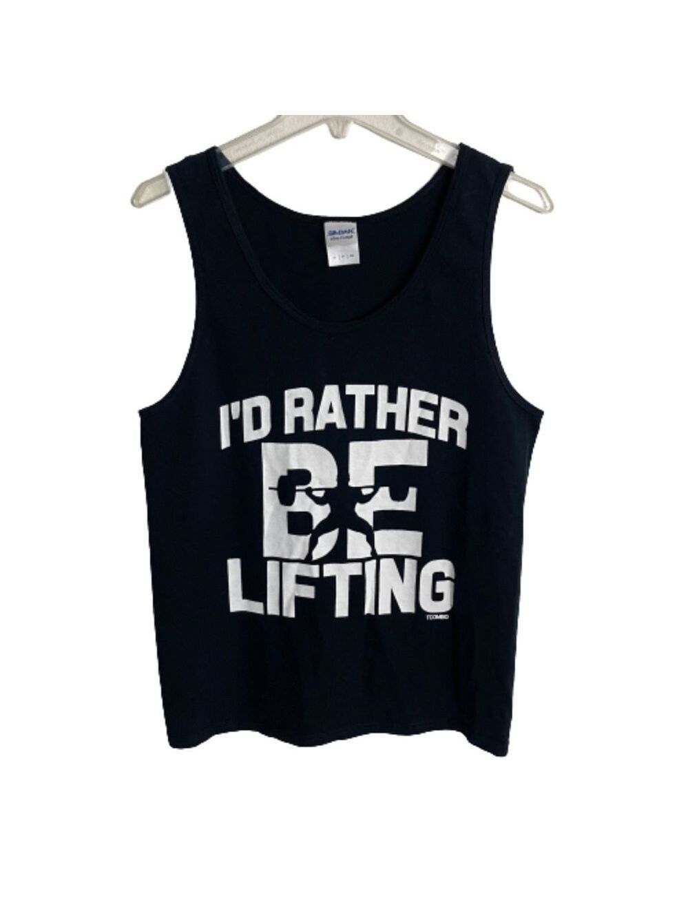 Men’s Gildan I’d Rather Be Lifting Black Muscle Tank Top Size Small!